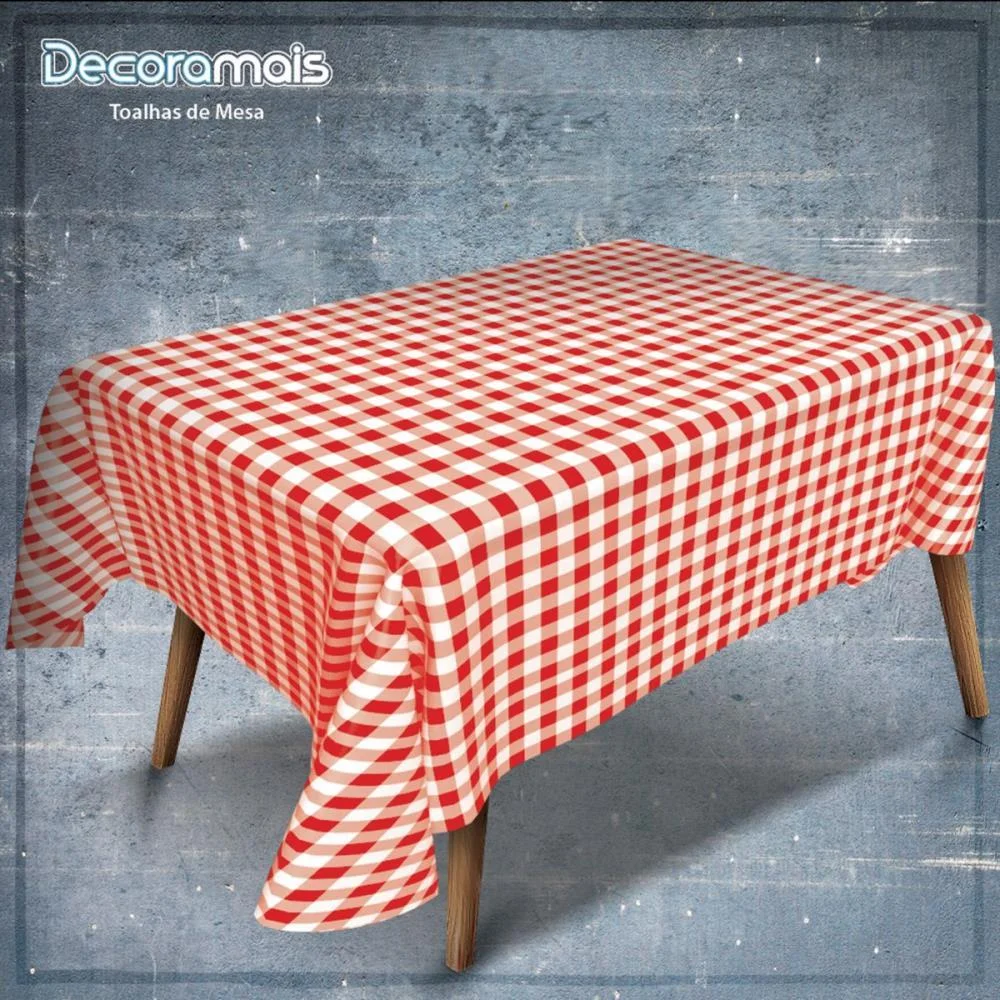Toalha Termica Xadrez Vermelho 1,40 X 30M. Plastvinil (Rolo)