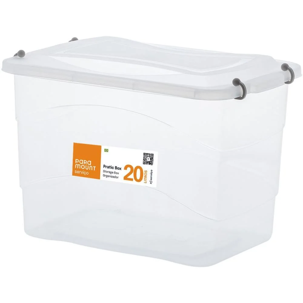 Caixa Plastica Multiuso Pratic Box 20L 41X29X25Cm. Paramount