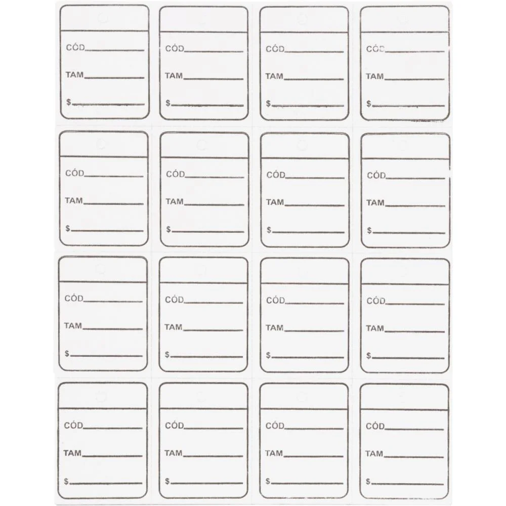 Etiqueta Para Preço Tag 30X38Mm Cartão Branca Fitacrel (Pct.c/1000)