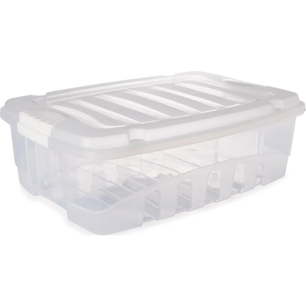 Caixa Plastica Multiuso Gran Box Baixa Incolor 13,7L Plasutil