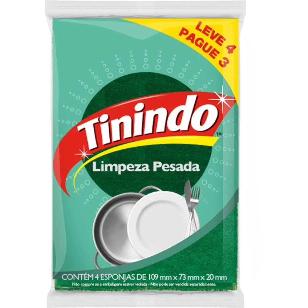 Esponja Para Limpeza Tinindo Leve 4 Pague 3 3M (Pct.c/04)