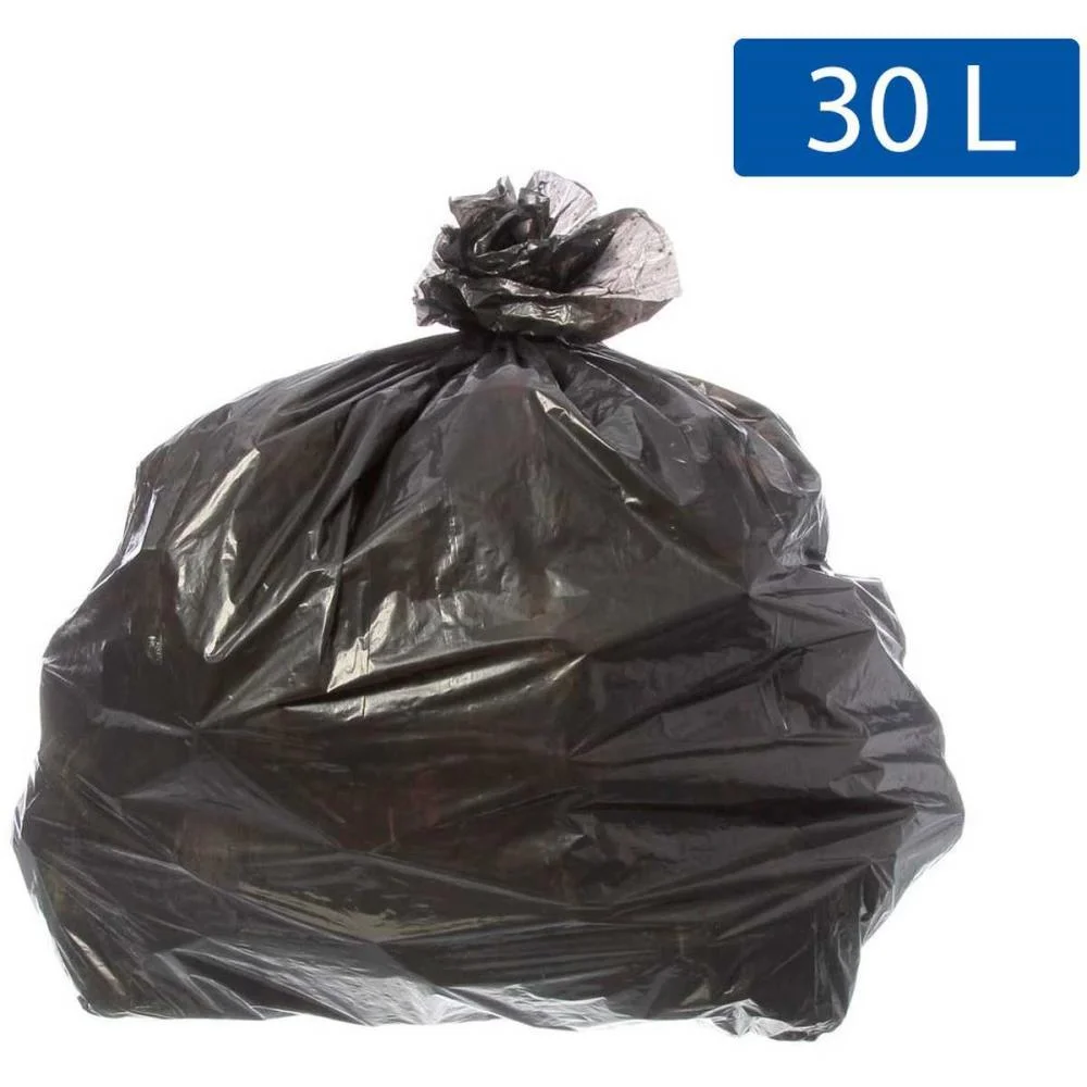 Saco Para Lixo 30L Preto 59X62Cm 5 Micras Ecoplan C/ 100 Unidades