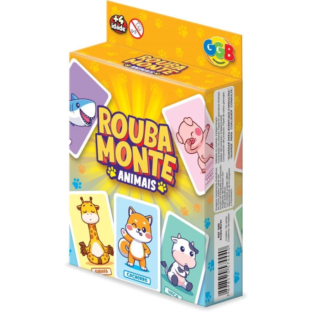 Jogo De Cartas Rouba Monte Animais Ggb Plast