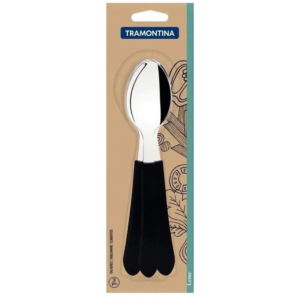 Talher Colher Mesa Leme 3Pc Inox C.pt Tramontina (Blister)