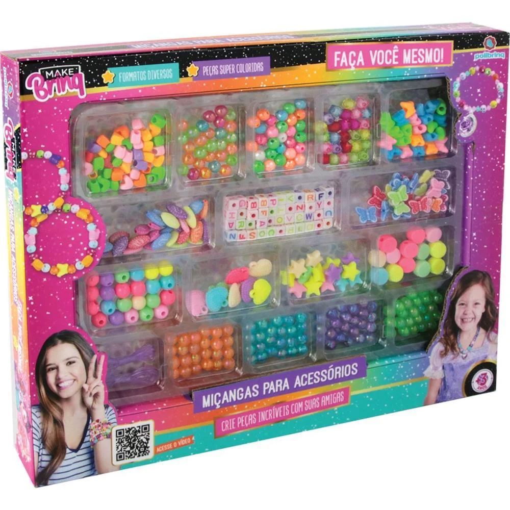Bijuteria E Micanga Make Brinq Miçangas (Joias) Polibrinq (Kit)