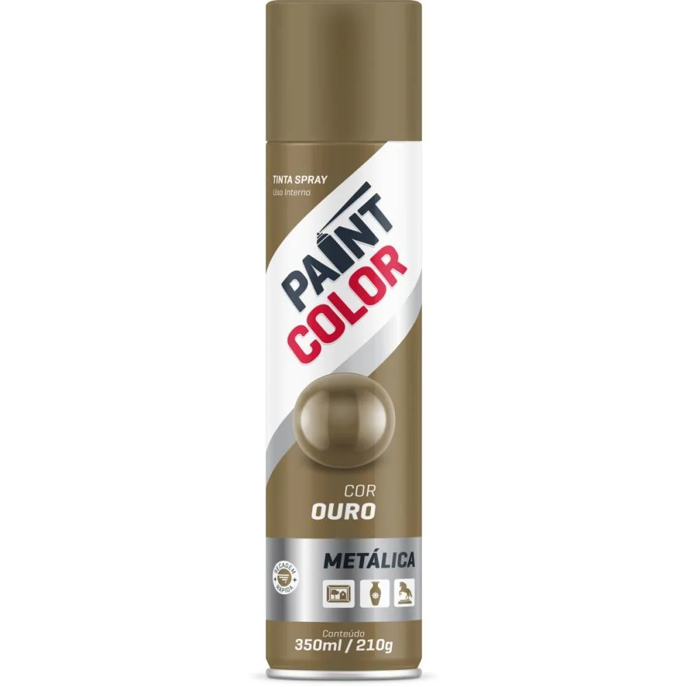 Tinta Spray Paintcolor 400Ml Metalica Ouro Baston