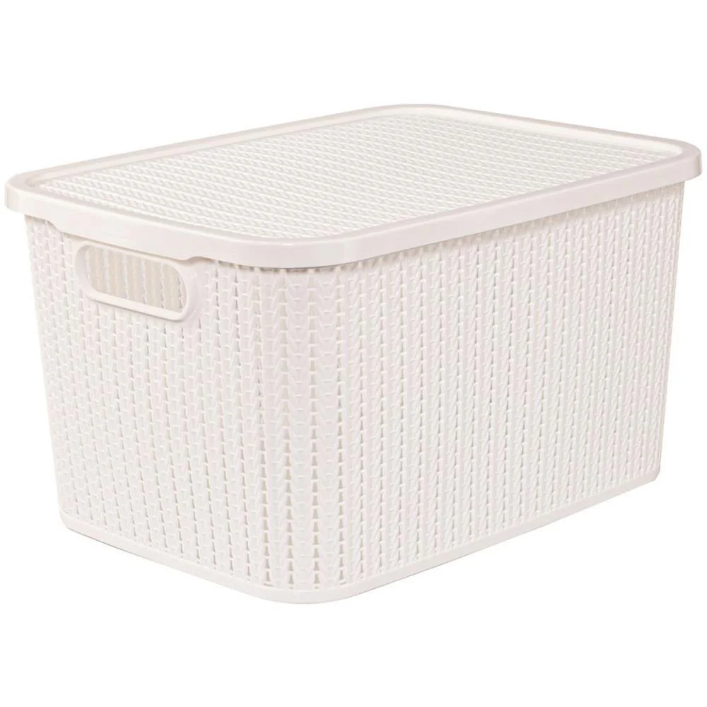 Caixa Plastica Multiuso Trama C/Tampa 29L Plasutil