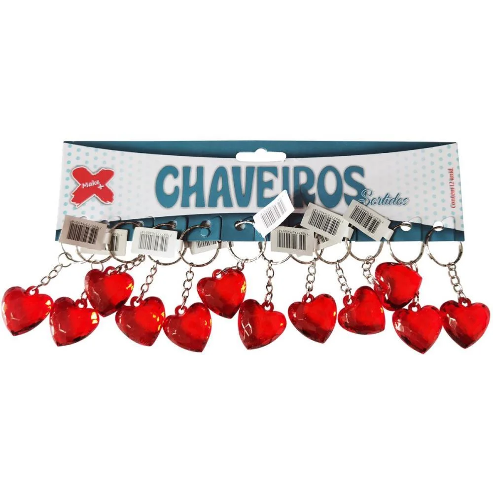 Chaveiro Coracao 2,5Cm Make+ (Bl.c/12)