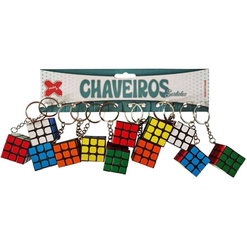 Chaveiro Cubo Magico 3Cm Make+ (Bl.c/12)