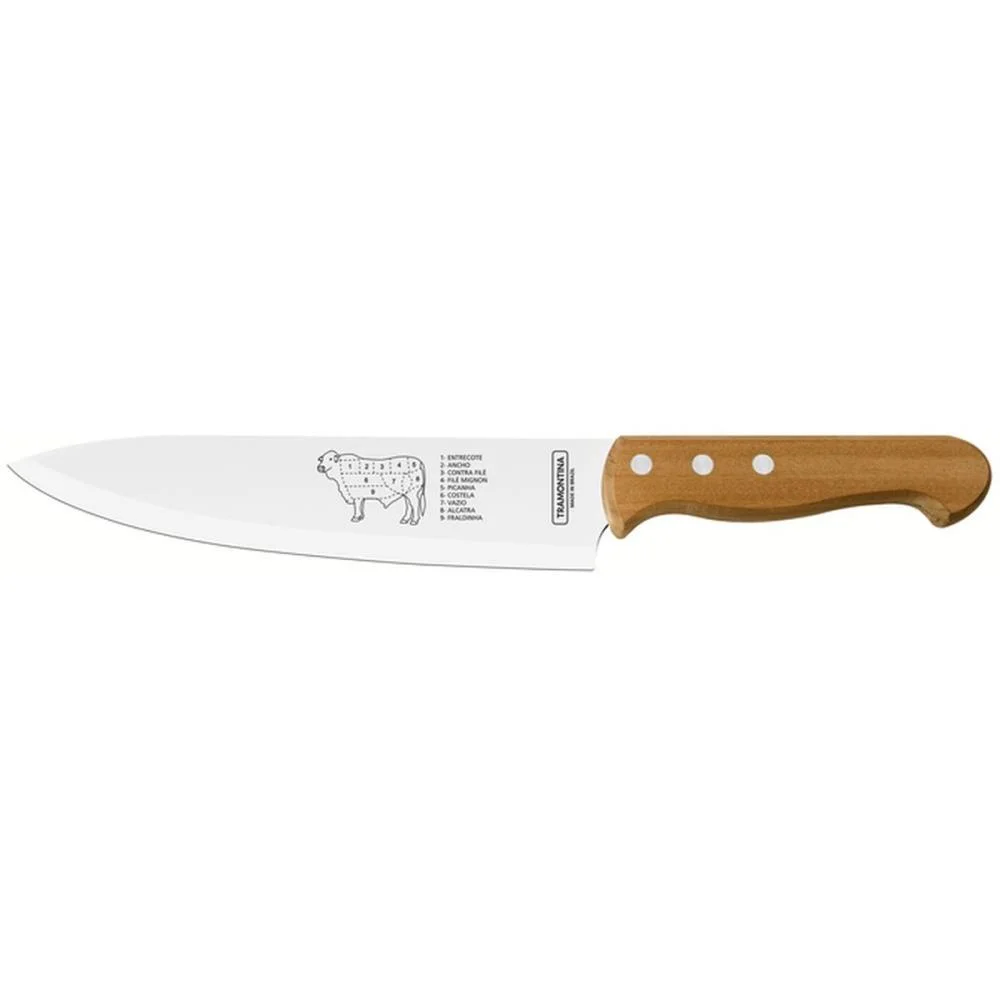 Faca Churrasco Inox 8 Cabo Madeira Tramontina
