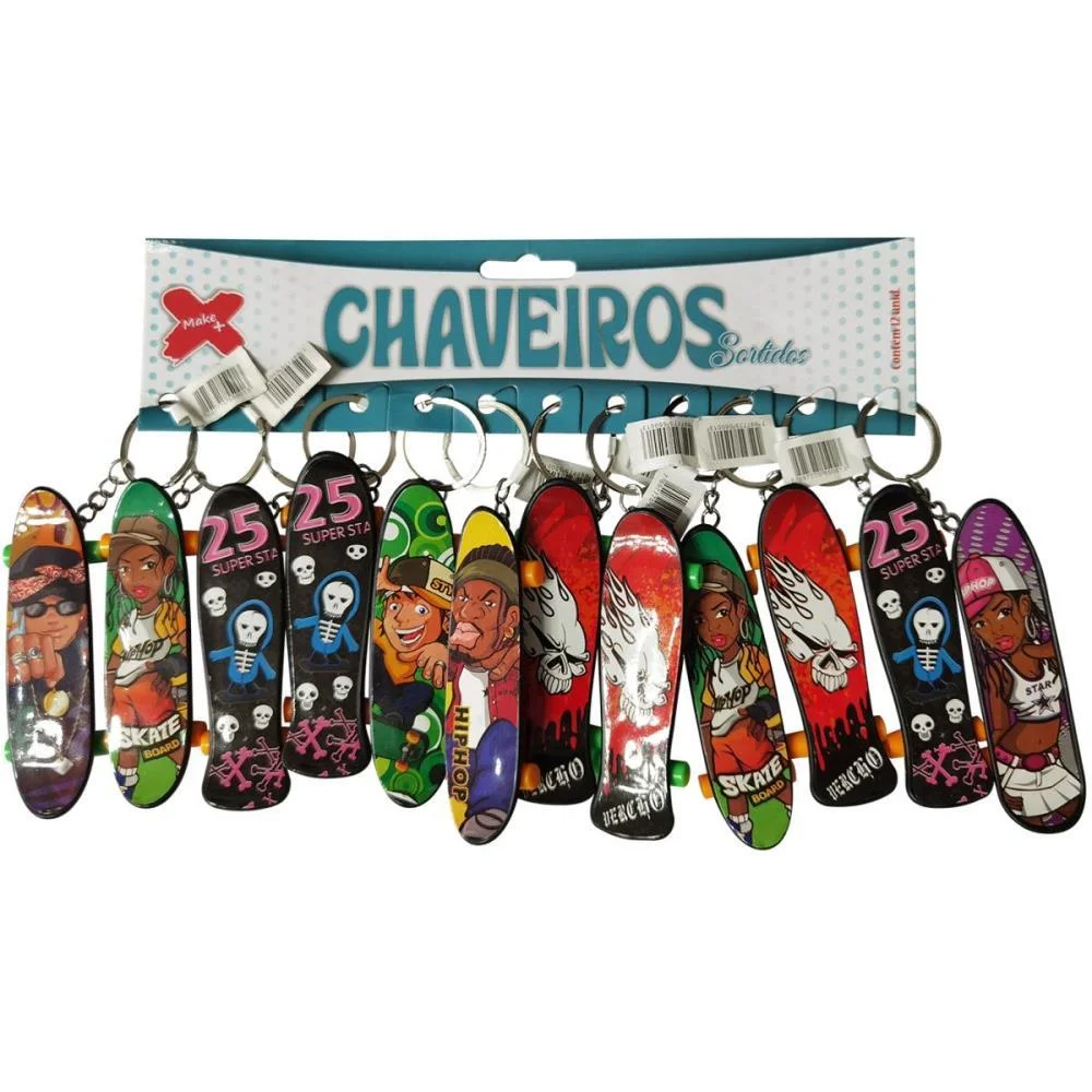 Chaveiro Skate 9,5Cm Make+ (Bl.c/12)