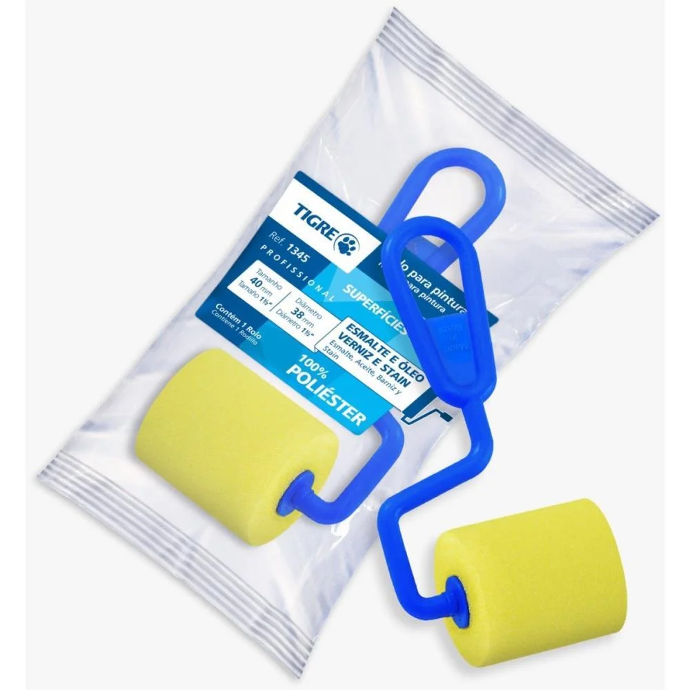 Rolo De Pintura Espuma Poliest.mini Amarelo Pinceis Tigre