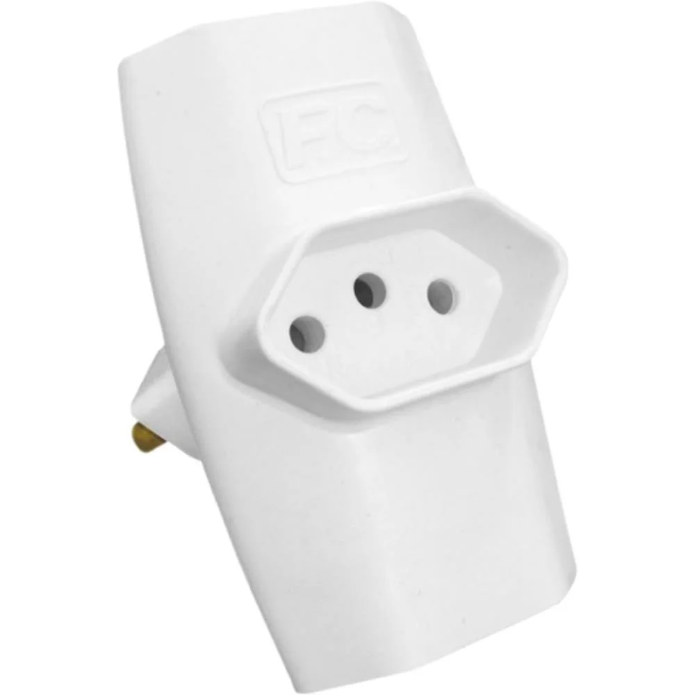 Adaptador Para Tomada Benjamim Tripolar 10A Br F.c. (Pct.c/10)