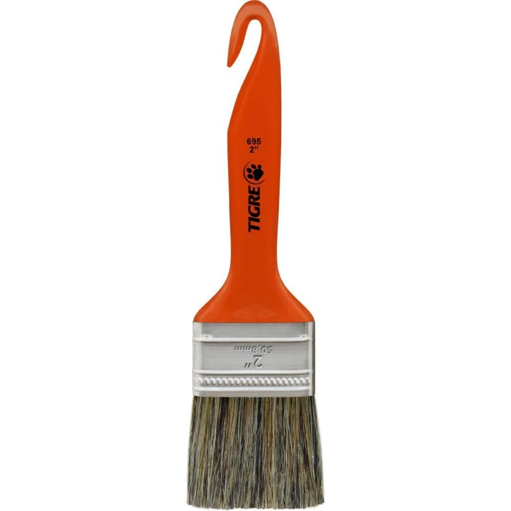 Trincha De Pintura 695 Media Cerda Gris 2Pol. Pinceis Tigre (Pct.c/12)