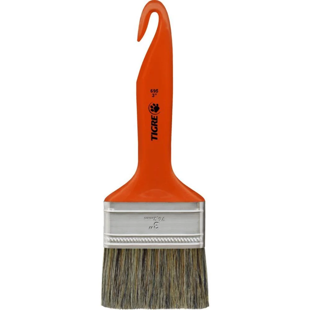 Trincha De Pintura 695 Media Cerda Gris 3Pol. Pinceis Tigre (Pct.c/12)