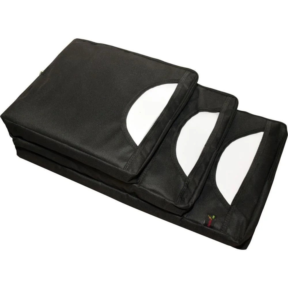 Porta Sacola P/Balcao 3 Bolsos Nylon Preta Reflex