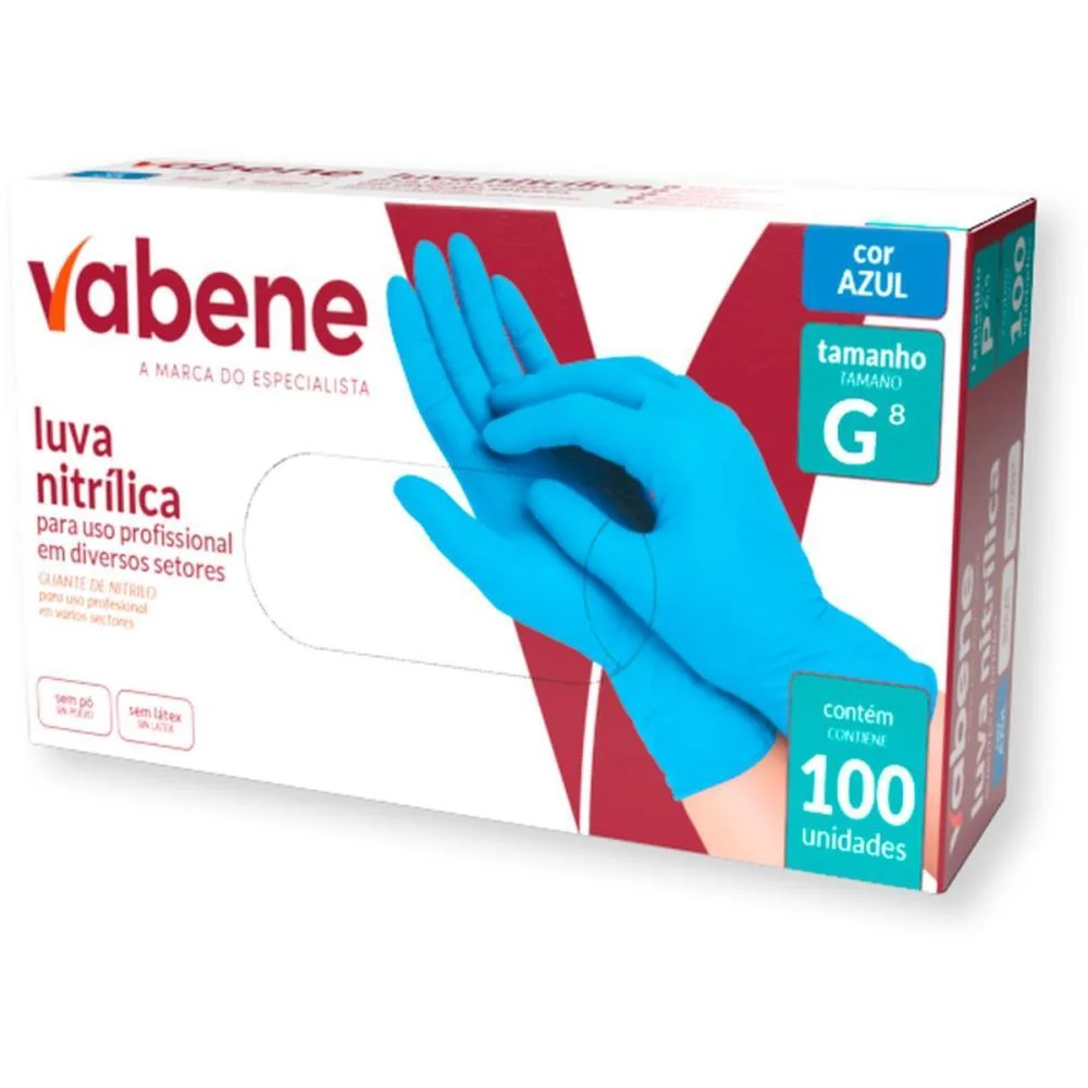 Luva Nitrilica G Azul Vabene (Cx.c/100)