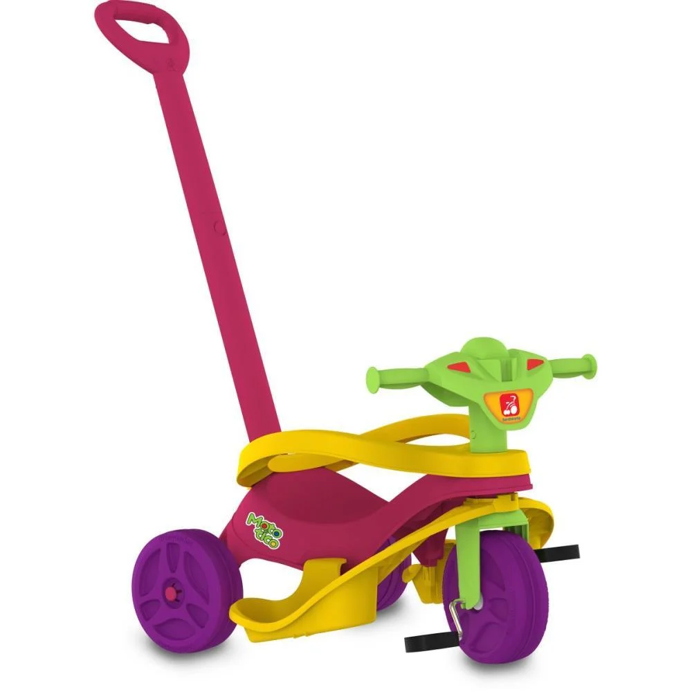 Triciclo Mototico Passeio/Pedal Rosa Bandeirante