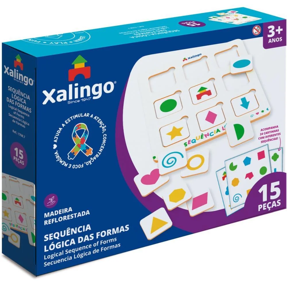 Brinquedo Pedagogico Sequencia Logica Das Formas Xalingo