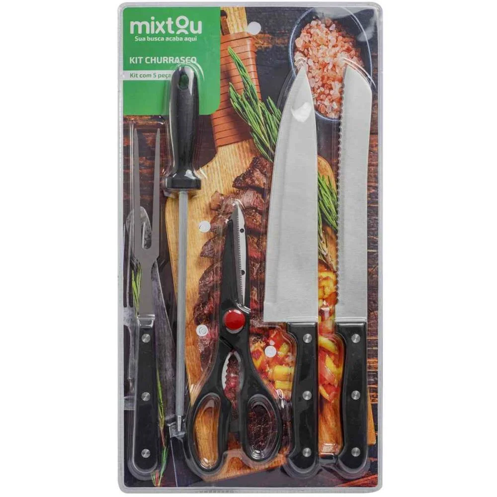 Faca Kit Churrasco 5 Pcs Santana Centro