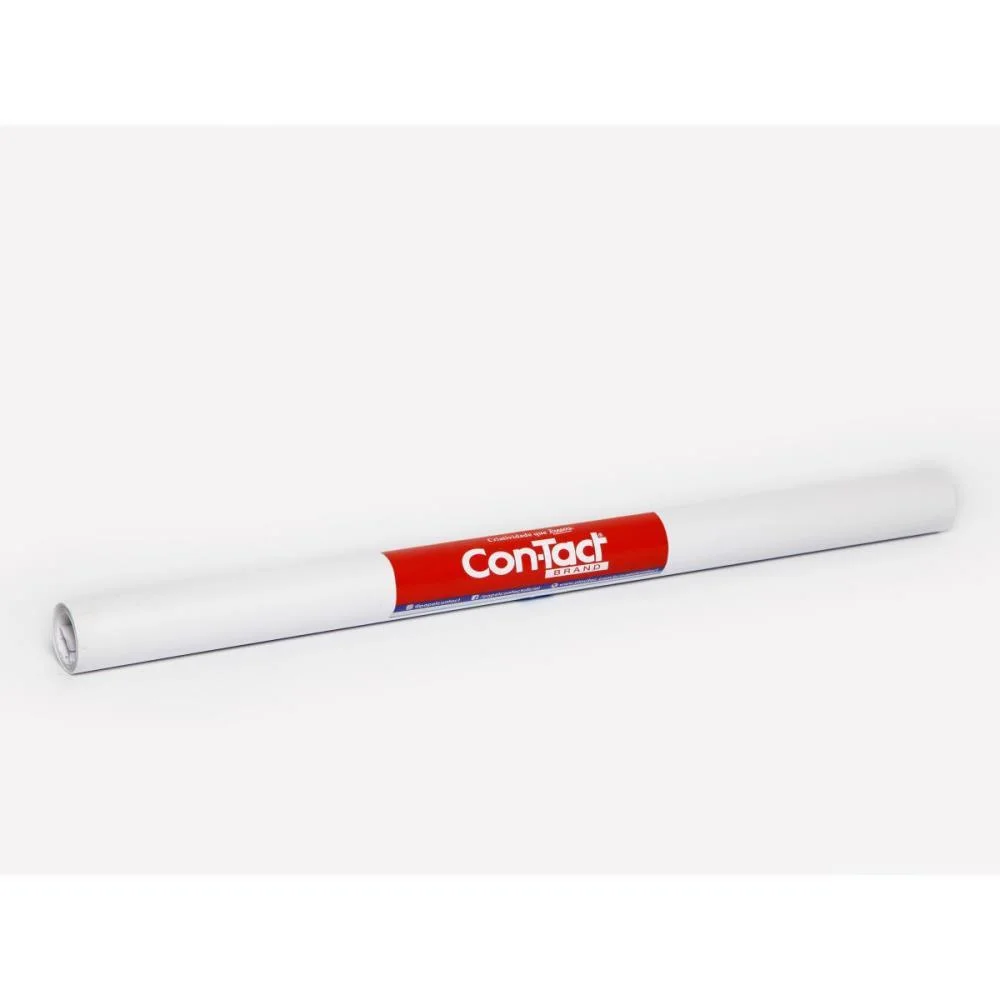 Papel Adesivo Contact Liso 45Cmx2M Fosco Branco