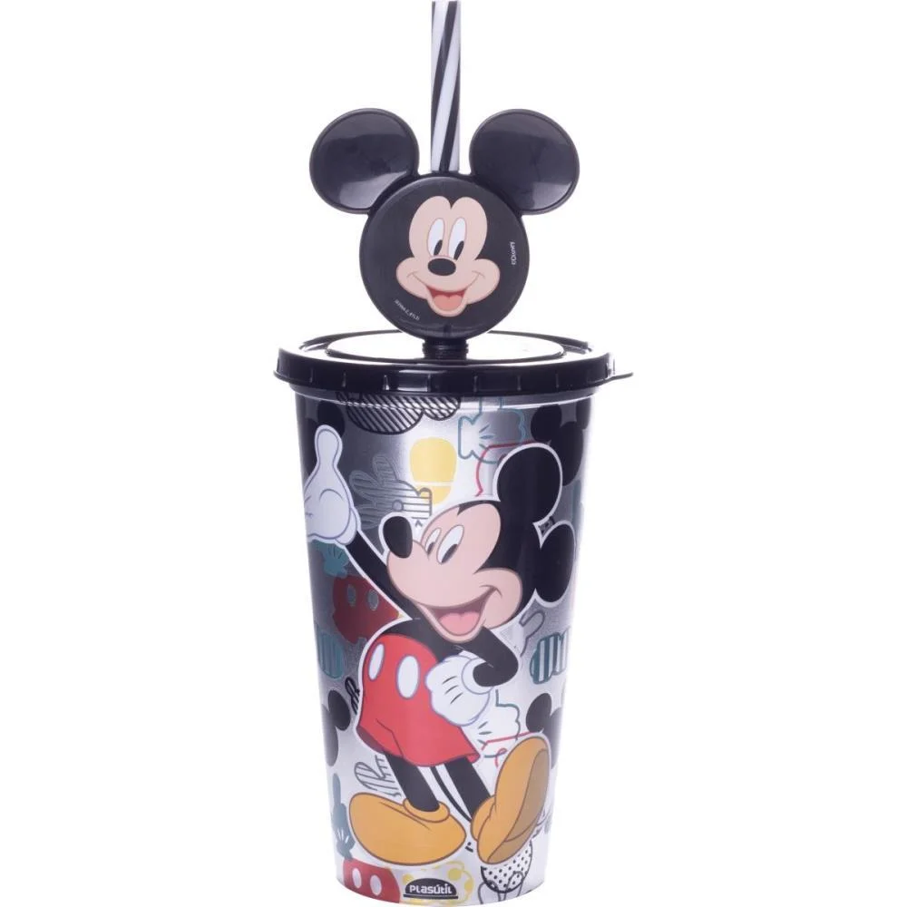 Copo Decorado Mickey Metalizado Auto-Relevo Plasutil