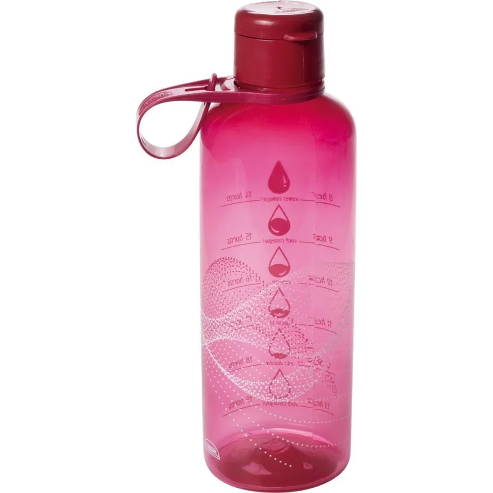 Garrafa Plastica Fitness Cilindrica 970Ml Rosa Plasutil