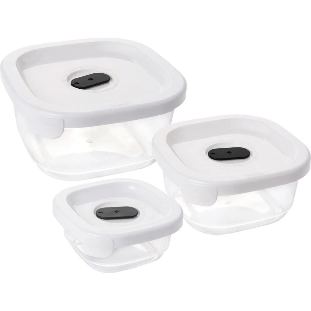 Pote Plastico Conj. 3 Potes Encaixaveis C/Va Plasutil (Kit)
