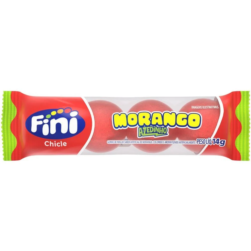 Doce Chicle Morango 14G Fini C/ 18 Unidades
