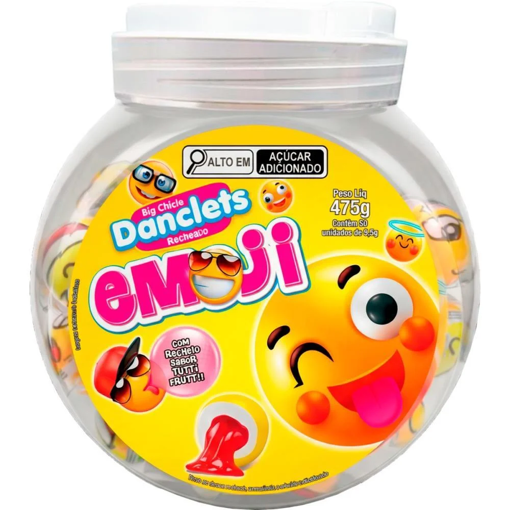 Doce Danclets Emoji C/Recheio (S) Danilla Foods C/ 50 Unidades