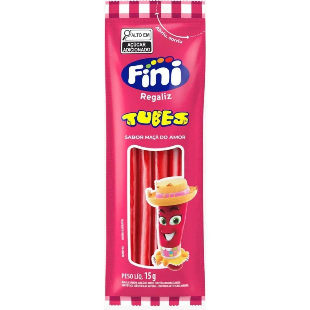 Doce Tubes Maca Do Amor 15G Fini C/ 12 Unidades