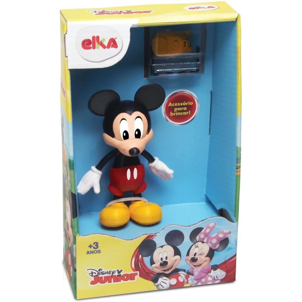 Boneco E Personagem Mickey 12Cm C/Acessorios Elka
