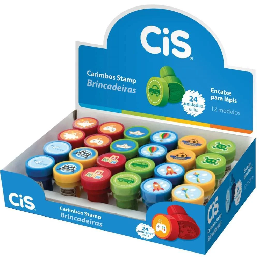 Carimbo Pedagogico Cis Stamp Linha Brincadeiras Sertic C/ 24 Unidades