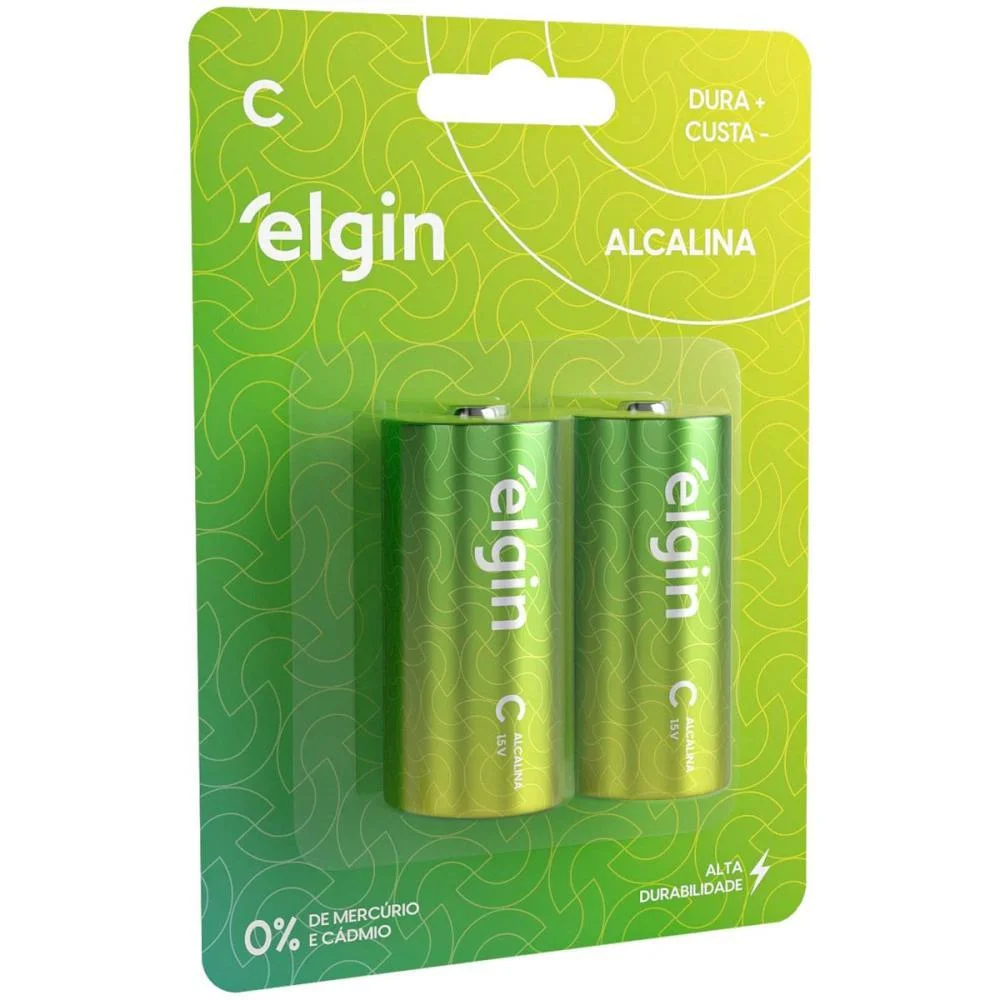 Pilha Alcalina Media-C Elgin (Bl.c/02)