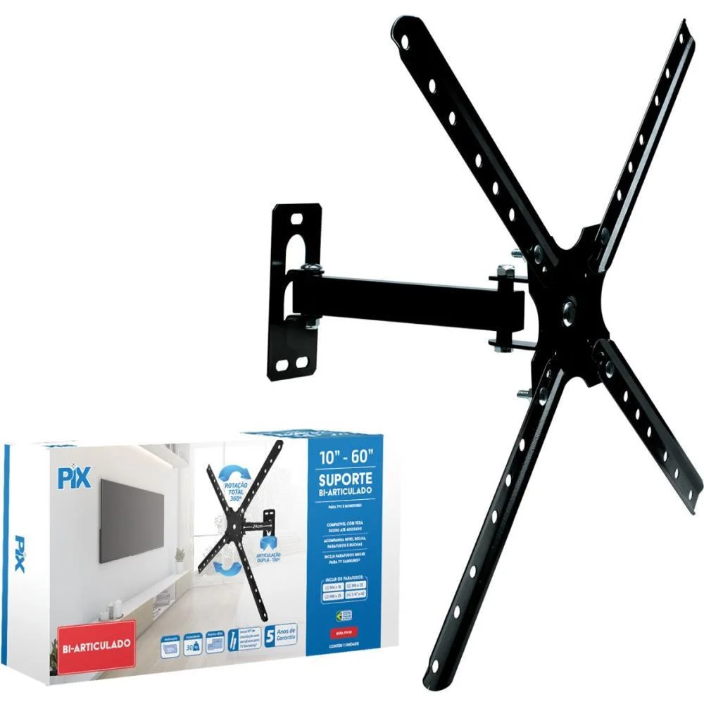 Suporte Para Tv Bi-Articulado 10 A 60 Pol. Pto Santana Centro