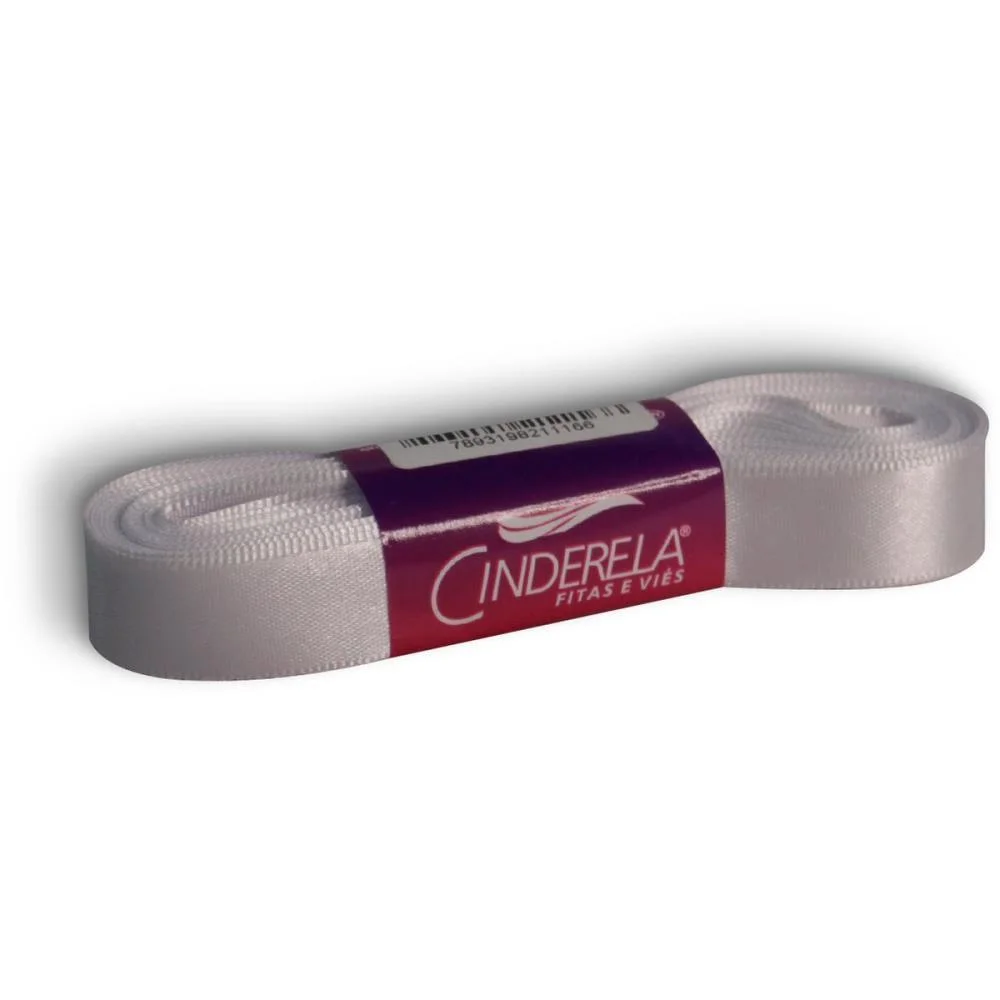 Fita De Cetim 15Mm 10M. Branca Cinderela