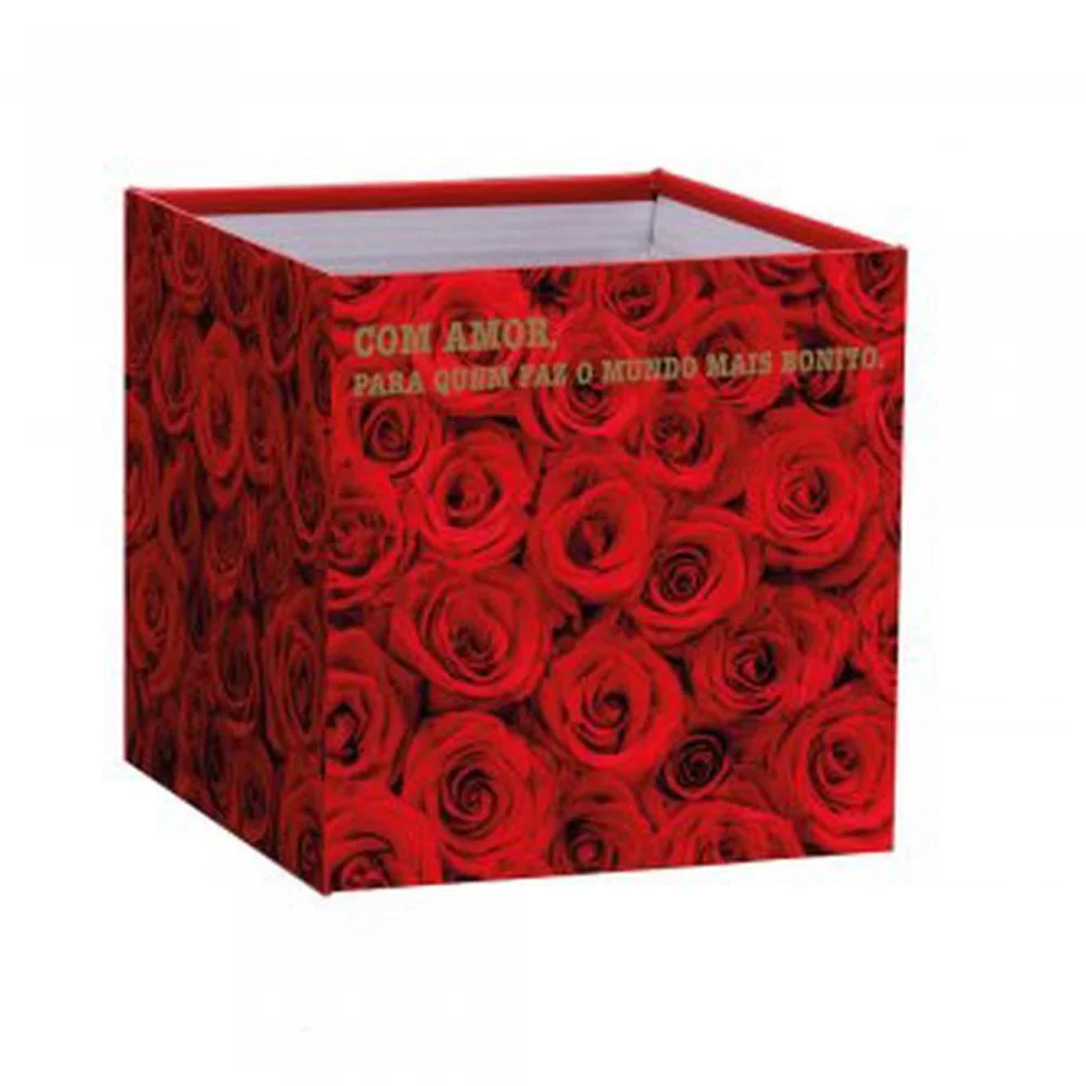 Cachepot Paper Decorado Pote 15 Scarlet Quadrado Xingo Embalagens (Pct.c/10)