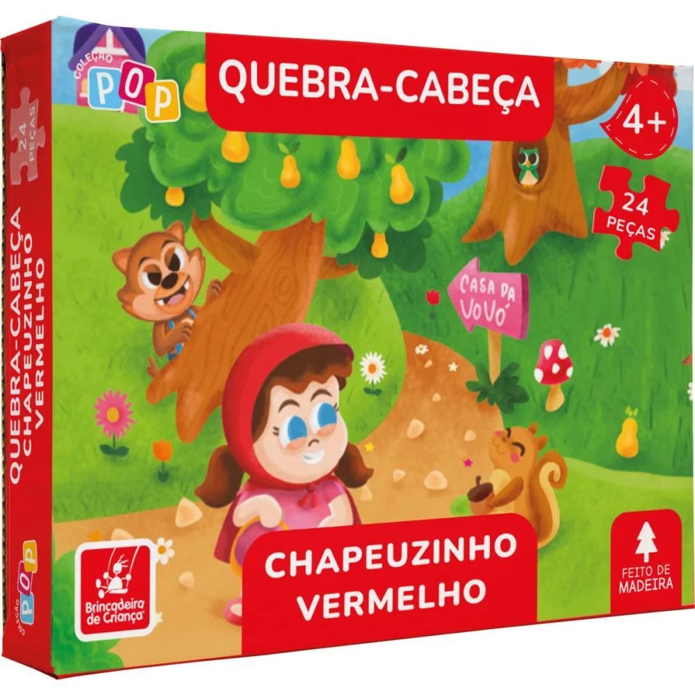 Quebra-Cabeca Madeira Chapeuzinho Vermelho 24Pcs Brinc. De Crianca