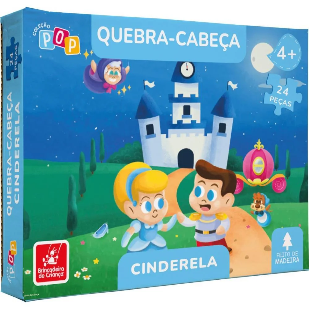 Quebra-Cabeca Madeira Cinderela 24Pcs Brinc. De Crianca