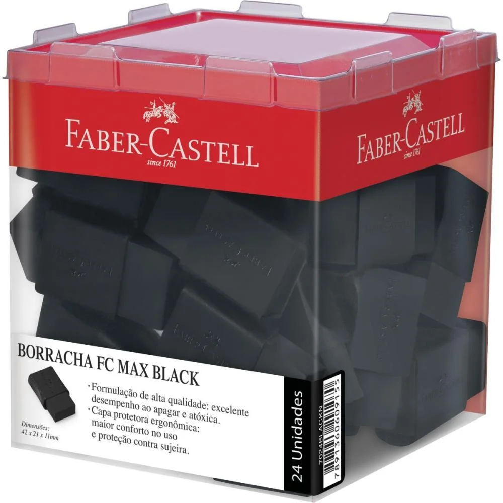 Borracha Colorida Fc Max Black Faber-Castell C/ 24 Unidades