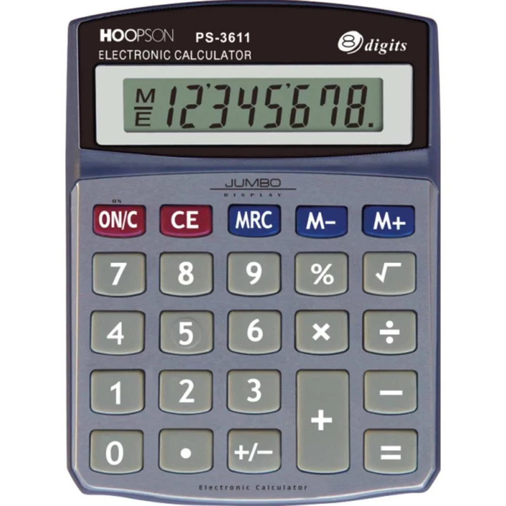 Calculadora De Mesa 8Digitos Bateria Cinza Mercoriental
