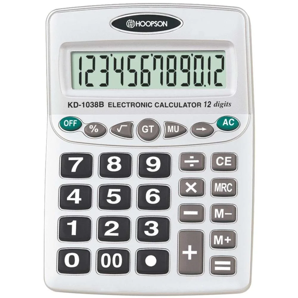 Calculadora De Mesa 12Digitos A Pilha Prata Mercoriental