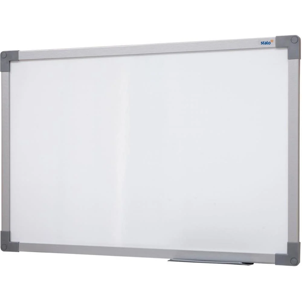 Quadro Branco Moldura Madeira 090X060Cm Uv Mdf Soft Prata Stalo (Pct.c/02)