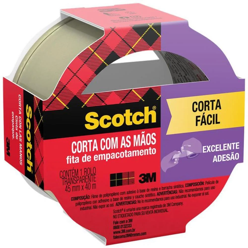 Fita Para Empacotamento Scotch Corta Facil 45Mmx40M Tr 3M
