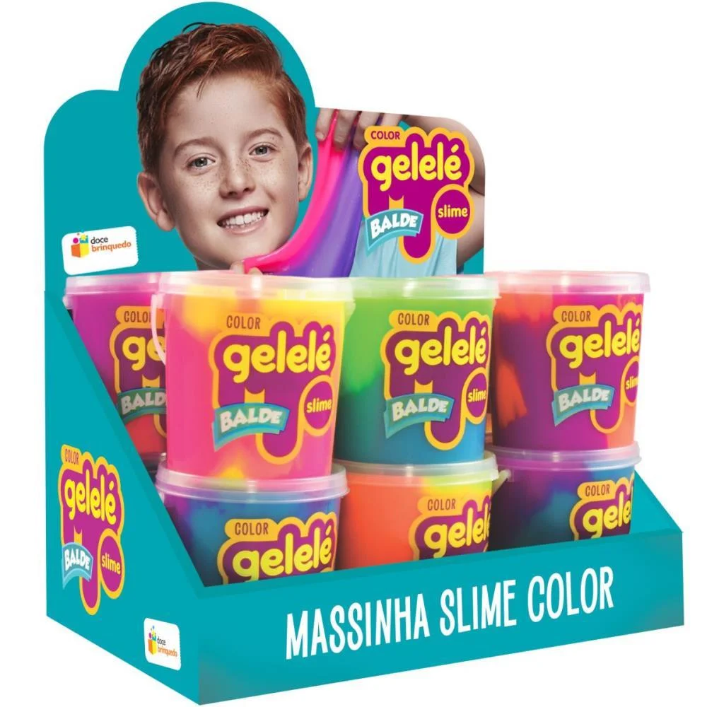 Slime Gelelé Balde Color 457G Doce Brinquedo (Dp.c/12)
