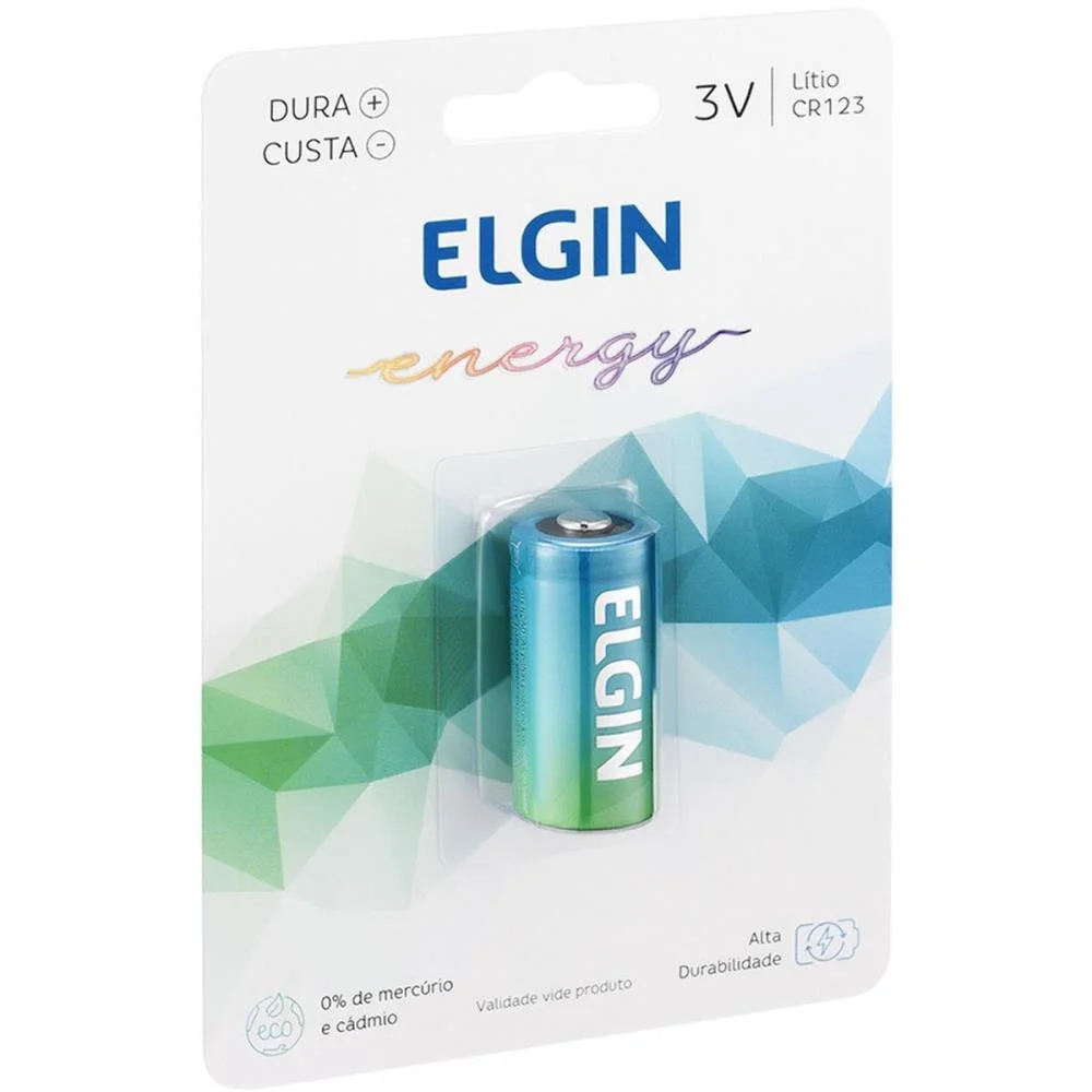 Pilha Bateria Lithium Cr123 3V Elgin (Unidade)