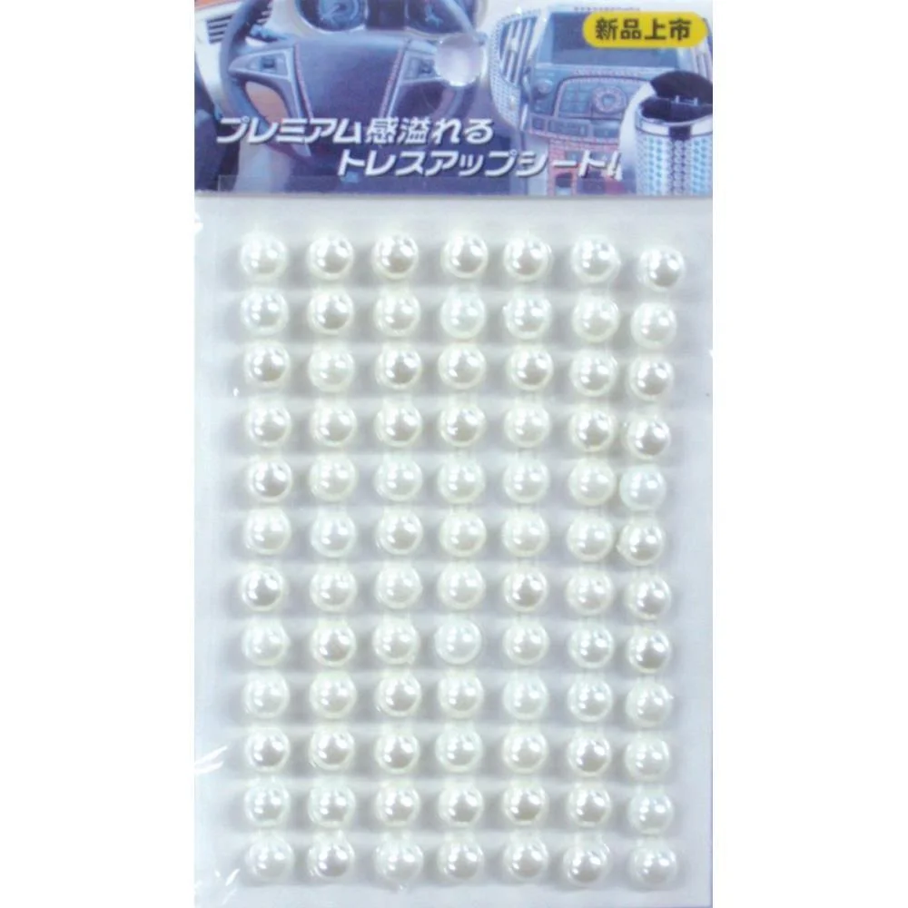 Pedraria 1/2 Perola 6Mm Adesiva Branco Kit (Pct.c/12)