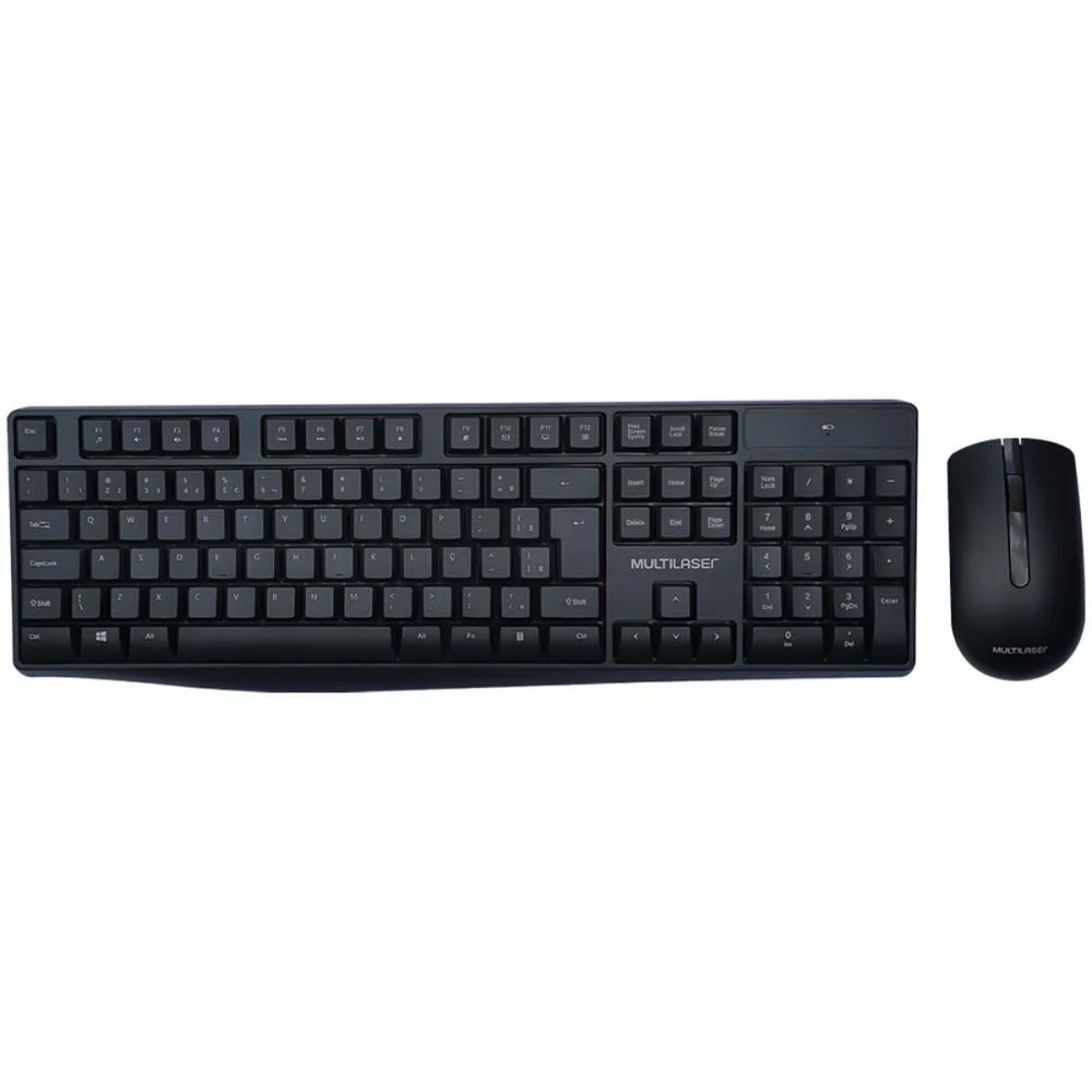 Kit Perifericos Teclado+Mouse Sem Fio Preto Multi (Kit)