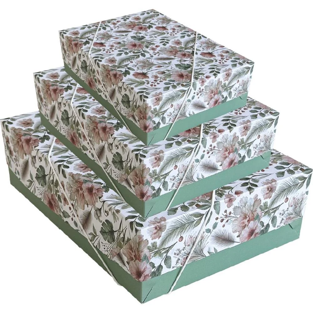 Caixa Para Presente Com Tampa Pq 16X16X7 Elast. Estampada Cristina (Pct.c/20)