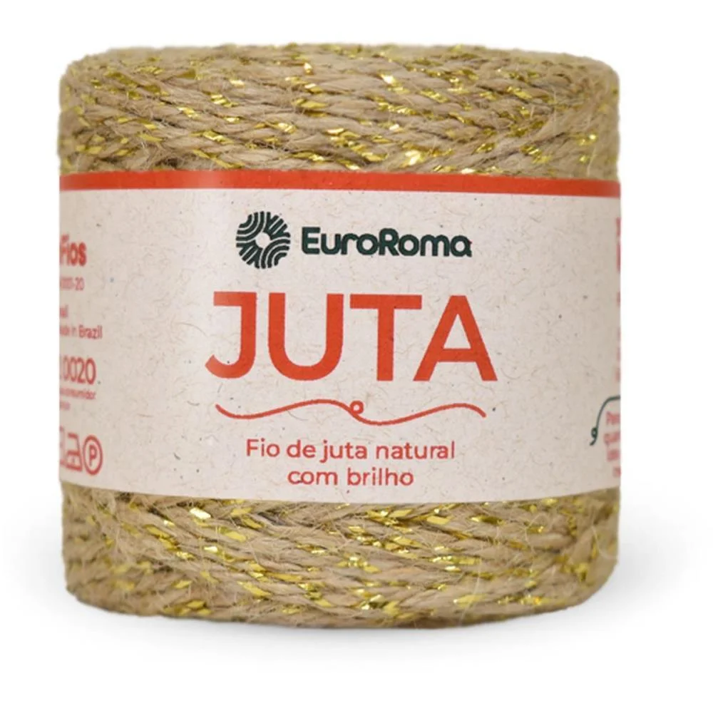 Fio De Juta 77M. Ouro C/Brilho Dourado Euroroma (Unidade)